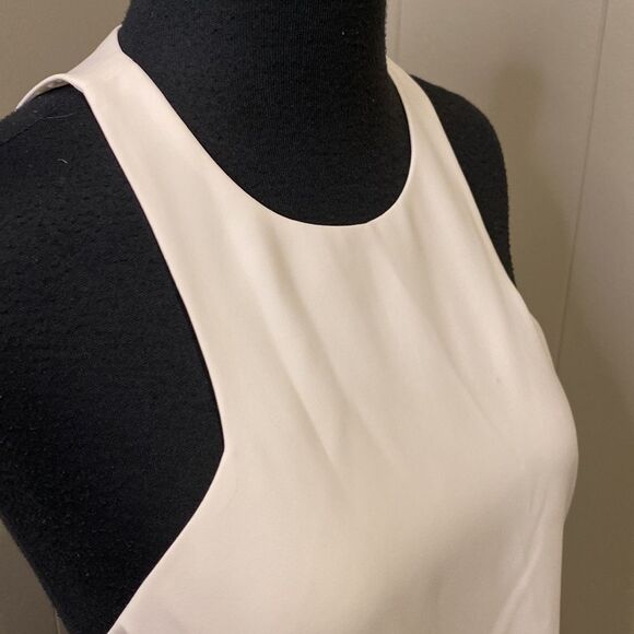 Tobi Small White Halter Top Tank Neck Button Sheer Lining 100% Polyester - Picture 3 of 7